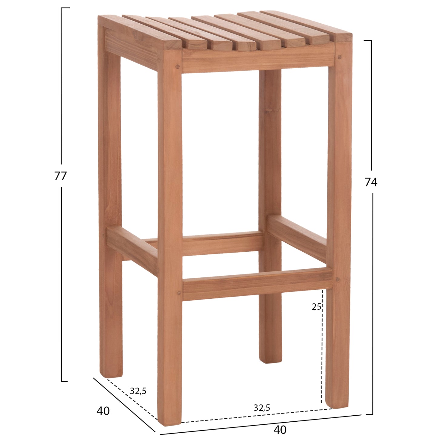 SET BAR TABLE WITH 2 BAR STOOLS PRESSCOT HM10918 TEAK WOOD IN NATURAL COLOR