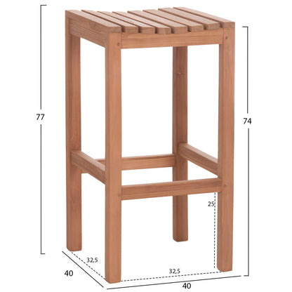 SET BAR TABLE WITH 2 BAR STOOLS PRESSCOT HM10918 TEAK WOOD IN NATURAL COLOR