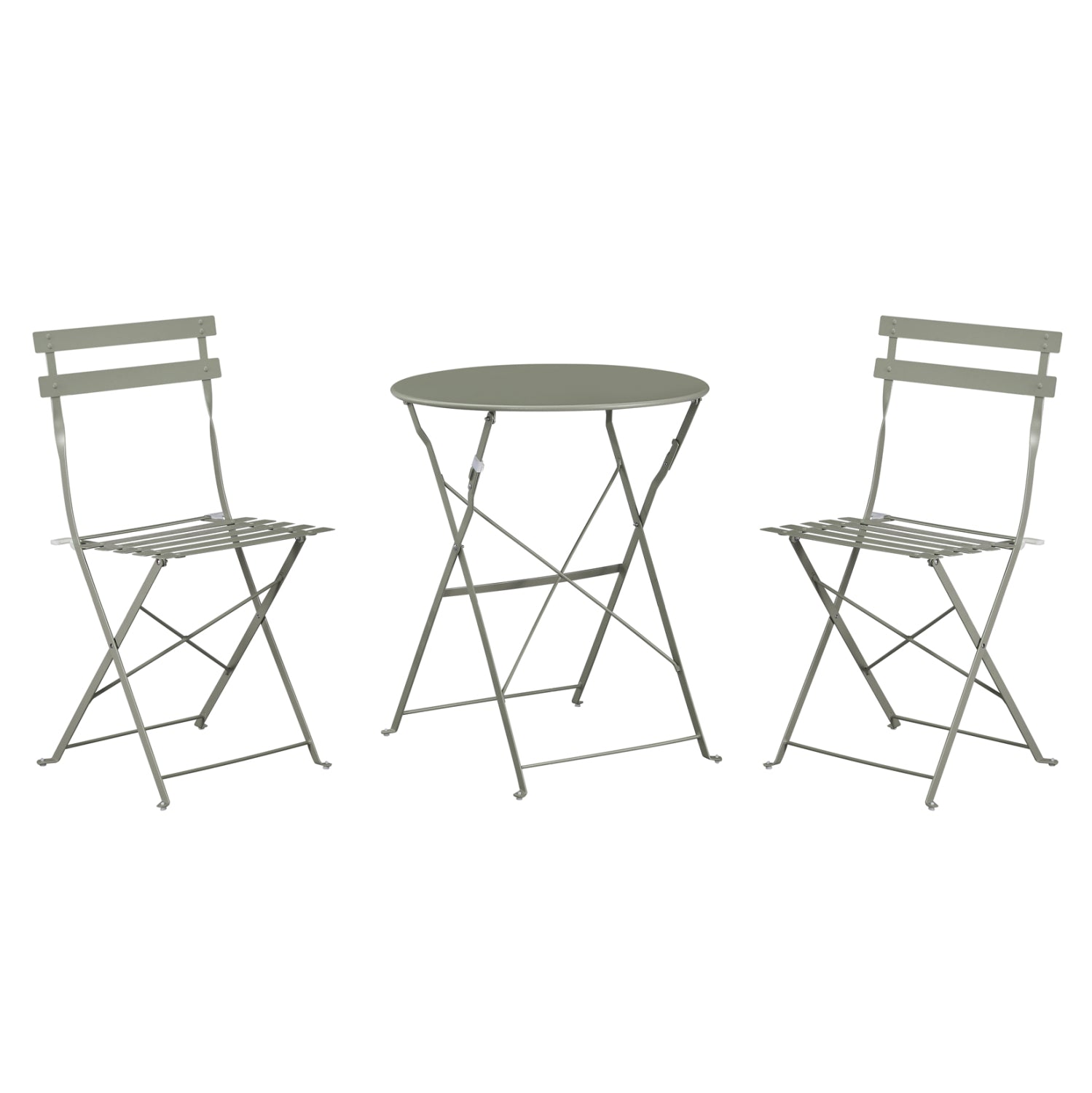 DINING SET 3PCS FOLDABLE SOPHIE HM21118.05 METALLIC IN DARK OLIVE COLOR