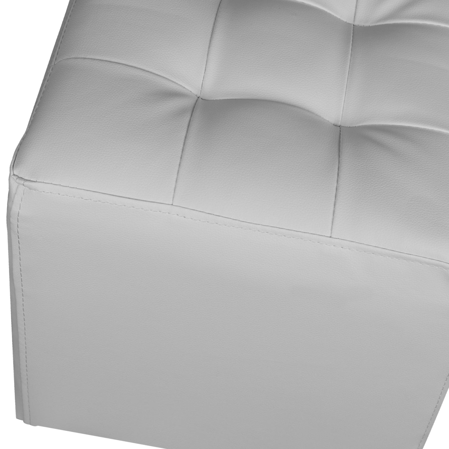 Stool 37x37x35cm With PU white Punk HM264.02