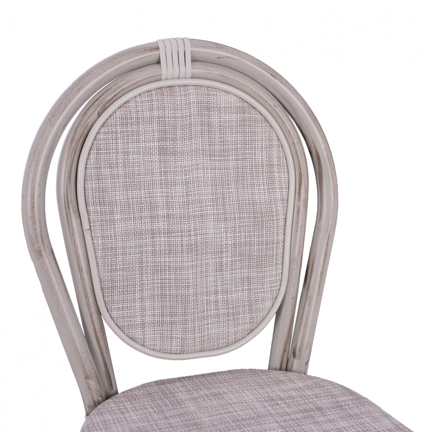 Stool Aluminum Bamboo Look White patina with textline HM5110 47x61x115cm