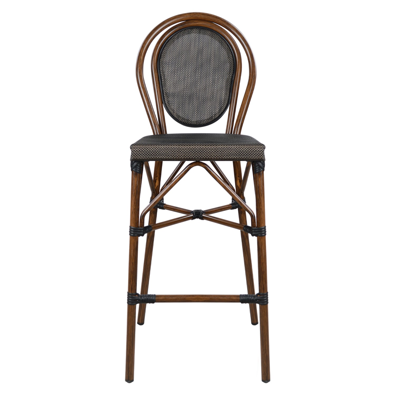 ALUMINUM STOOL AZARIA HM5059 BAMBOO LOOK IN BROWN WITH TEXTLINE 44x52x115Hcm.