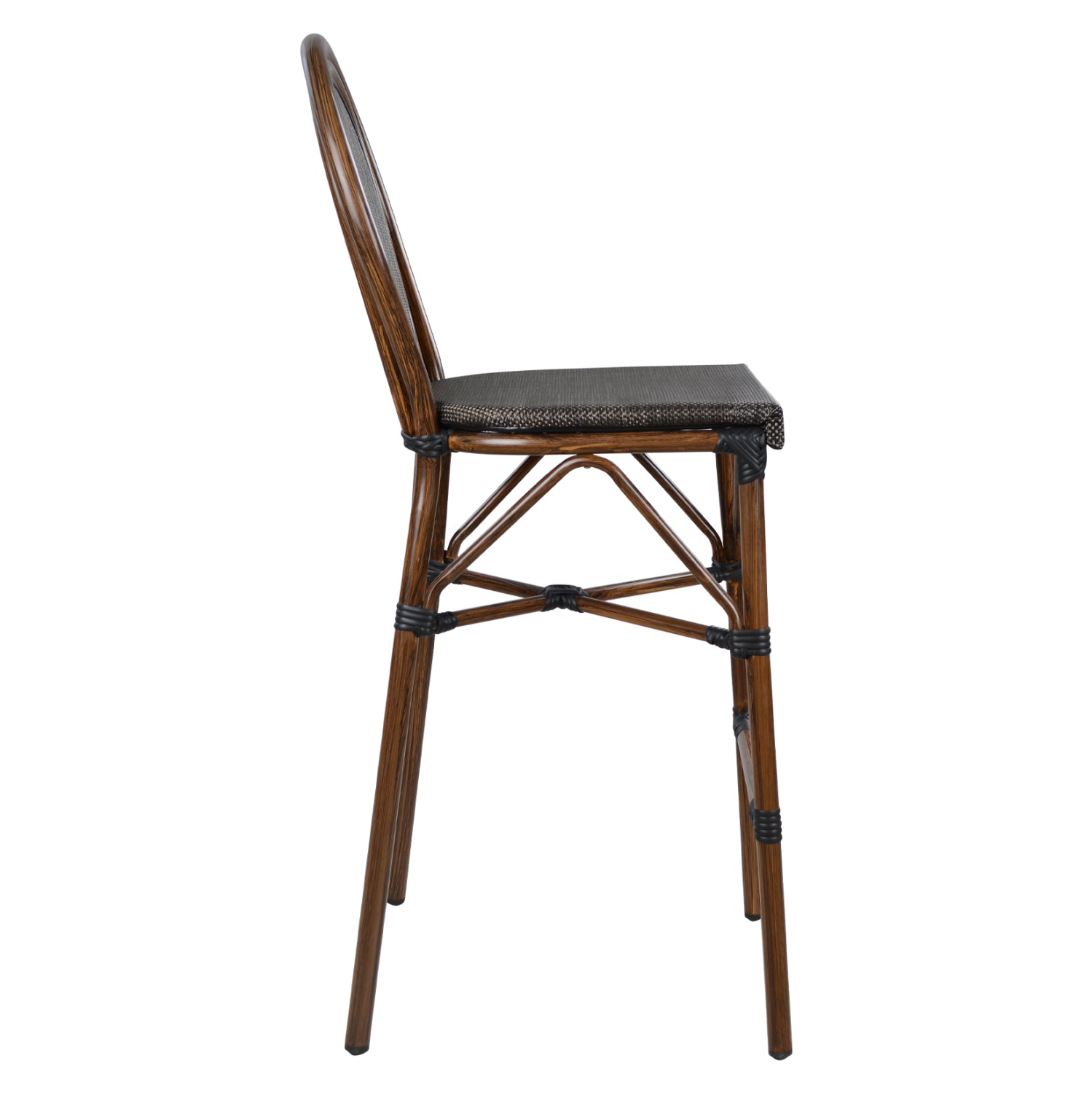 ALUMINUM STOOL AZARIA HM5059 BAMBOO LOOK IN BROWN WITH TEXTLINE 44x52x115Hcm.