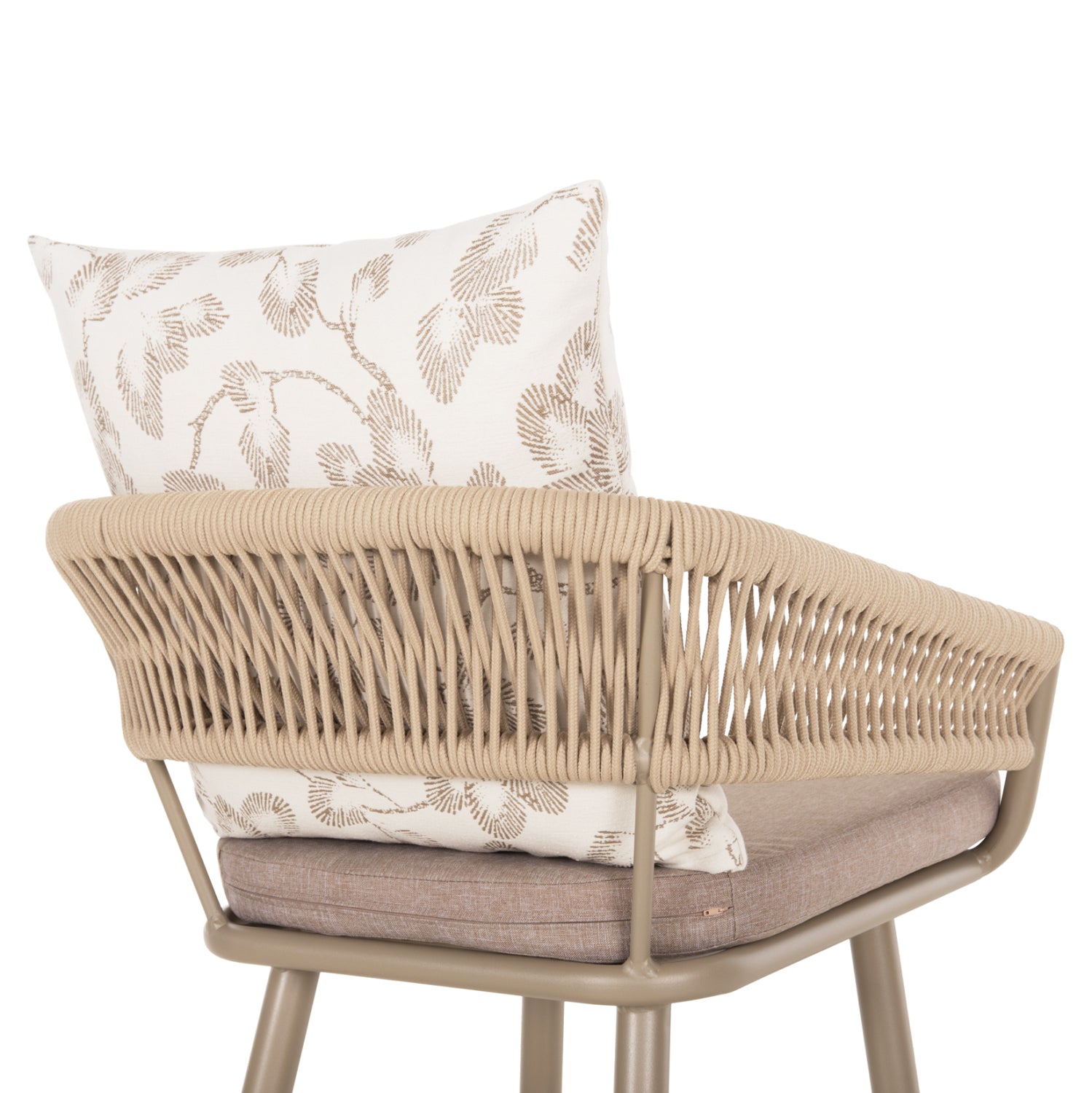 BAR STOOL ALUMINUM CAMDEN HM6142.04 BACK CUSHION WITH PRINT PATTERN-CAPPUCCINO 56x60x108Hcm.