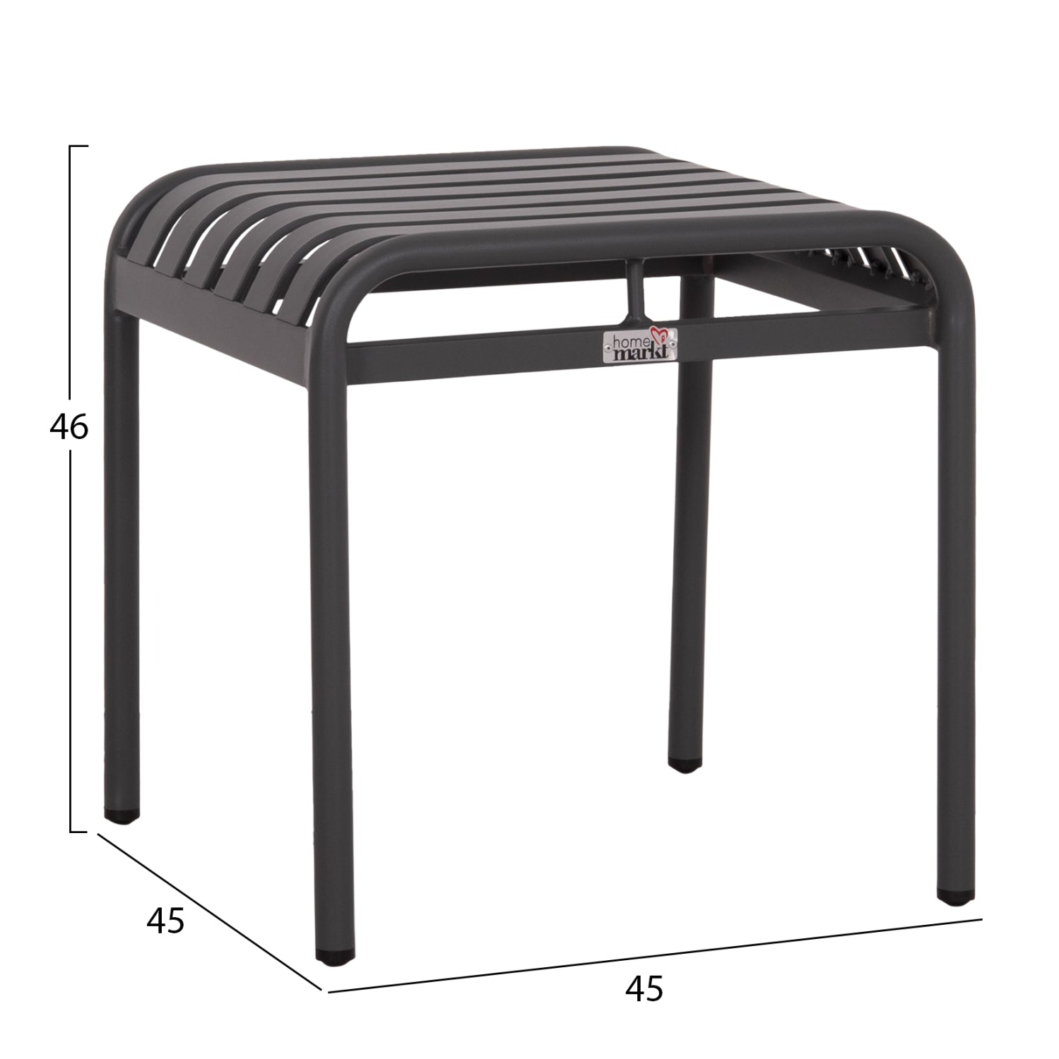 ALUMINUM STOOL RACHEL HM6340.01 GREY COLOR 45x45x46Hcm.