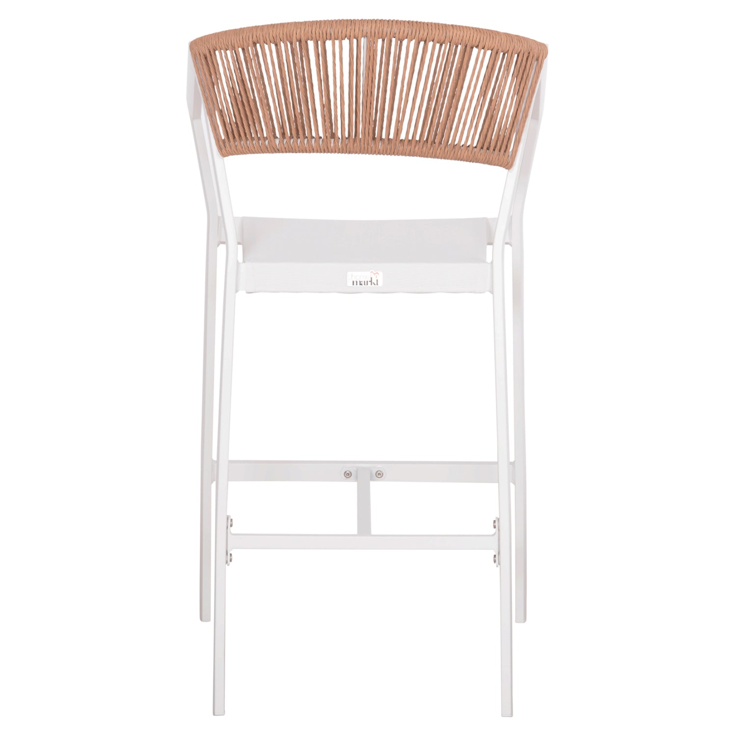BAR STOOL ALUMINUM WHITE HM5892.12 MEDIUM HEIGHT WITH ARMS-RATTAN&TEXTLINE 55x56.5x99H.