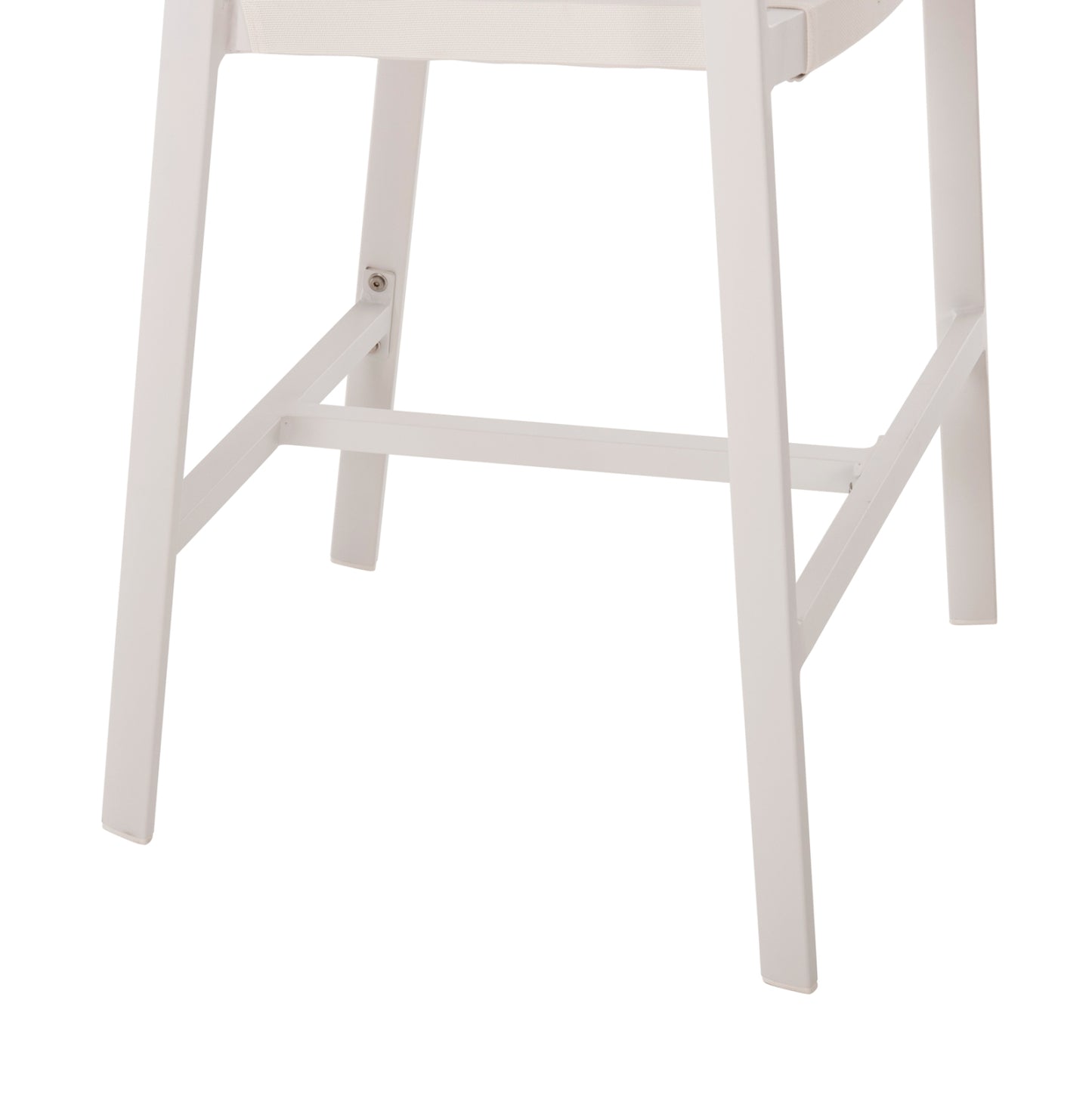 BAR STOOL ALUMINUM IN WHITE HM5892.32 MEDIUM HEIGHT WITH ARMS-RATTAN&TEXTLINE 57x57x99,5Hcm