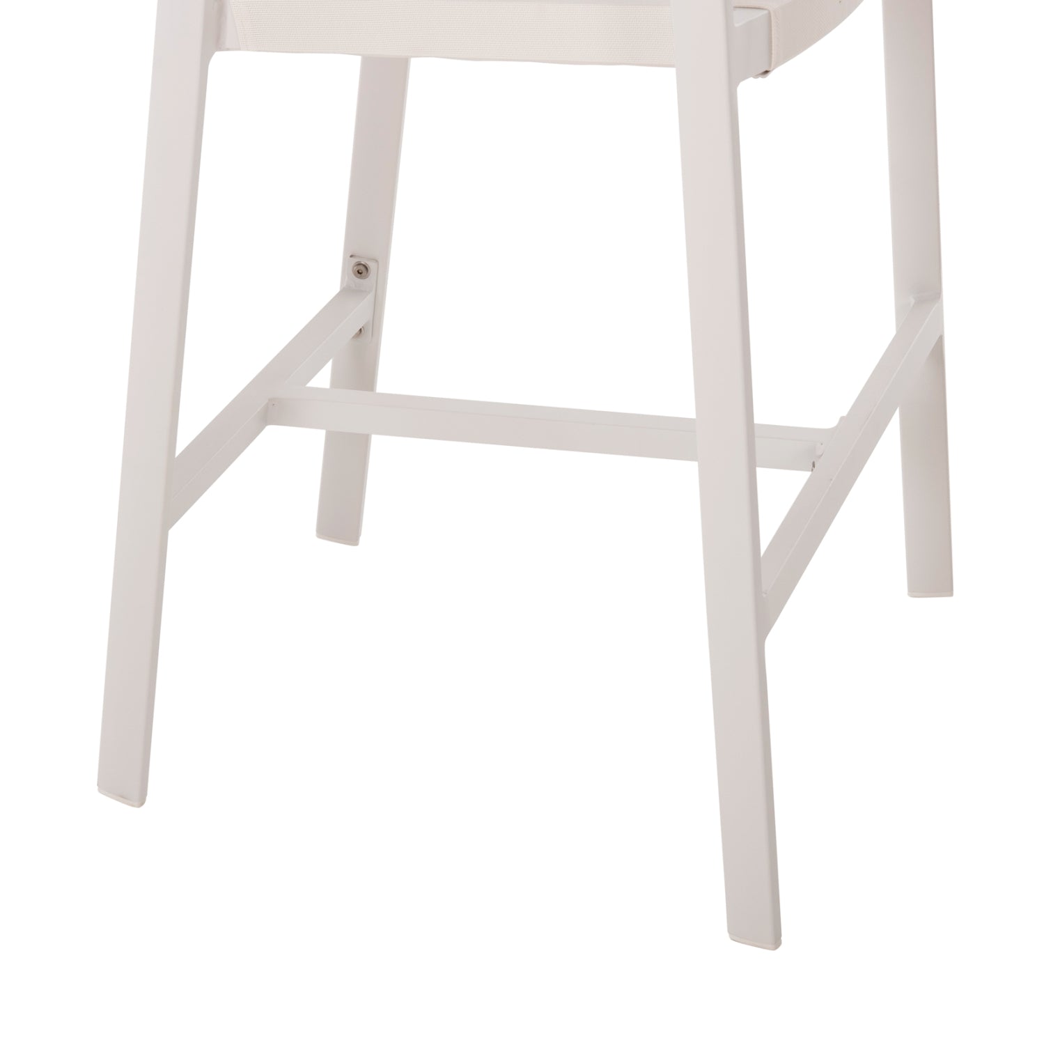 BAR STOOL ALUMINUM IN WHITE HM5892.32 MEDIUM HEIGHT WITH ARMS-RATTAN&TEXTLINE 57x57x99,5Hcm