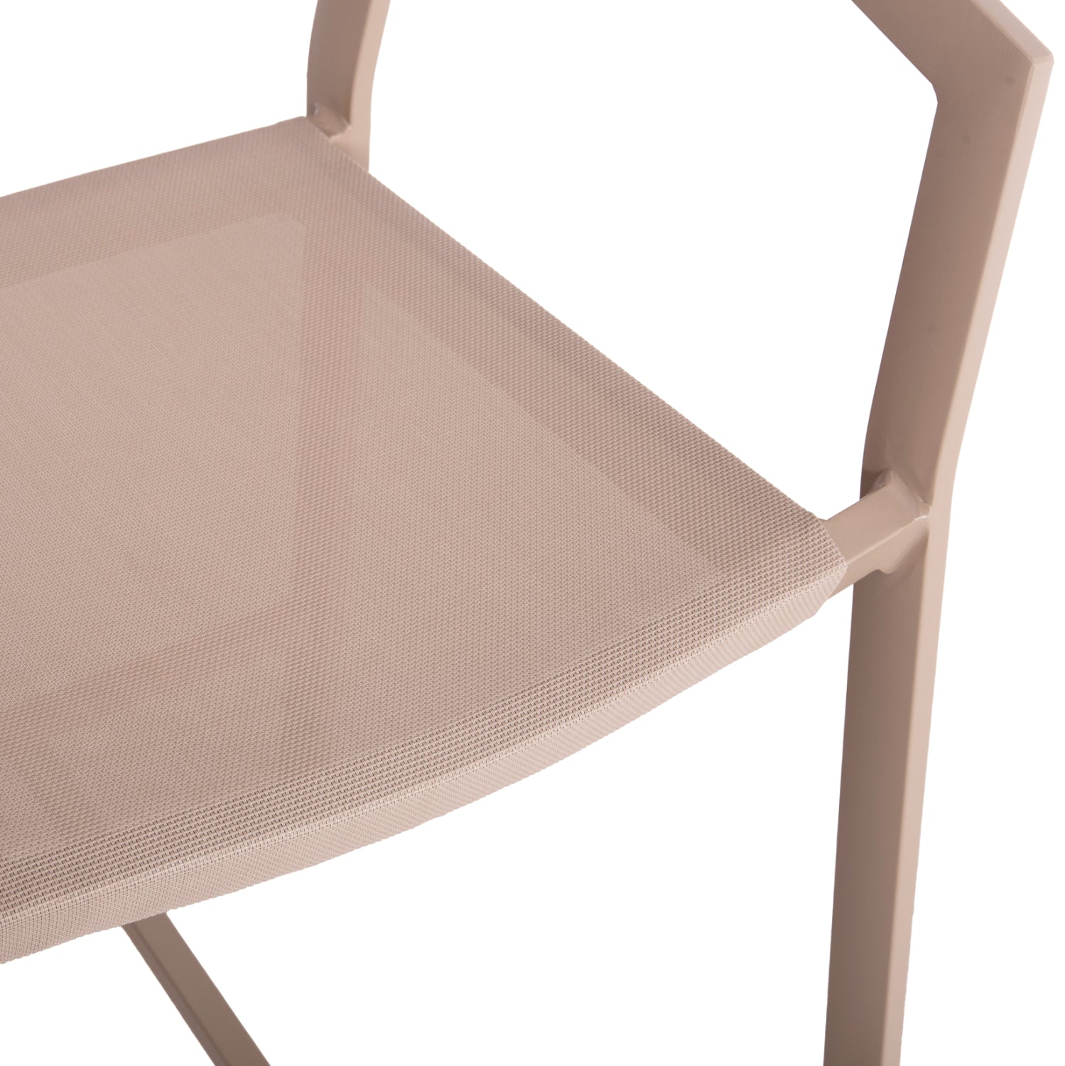 BAR STOOL ALUMINUM CHAMPAGNE HM5892.13 MEDIUM HEIGHT WITH ARMS-RATTAN & TEXTLINE 55x56.5x99Hcm.