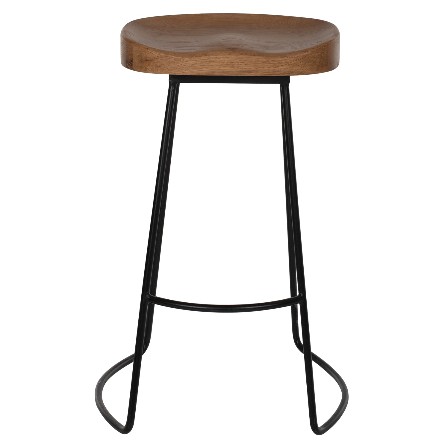BAR-STOOL TOON WOOD-METAL IN NATURAL-BLACK 45X36X71Hcm.HM9333.01