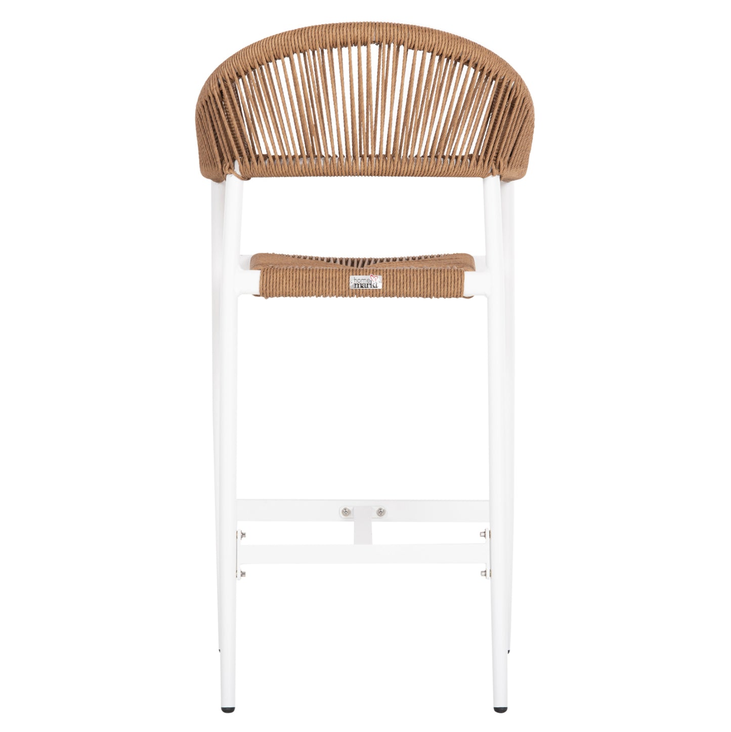 ALUMINUM BAR STOOL GREGG HM5788.11 WHITE-SAND BEIGE SYNTHETIC RATTAN 55x57x106Hcm.