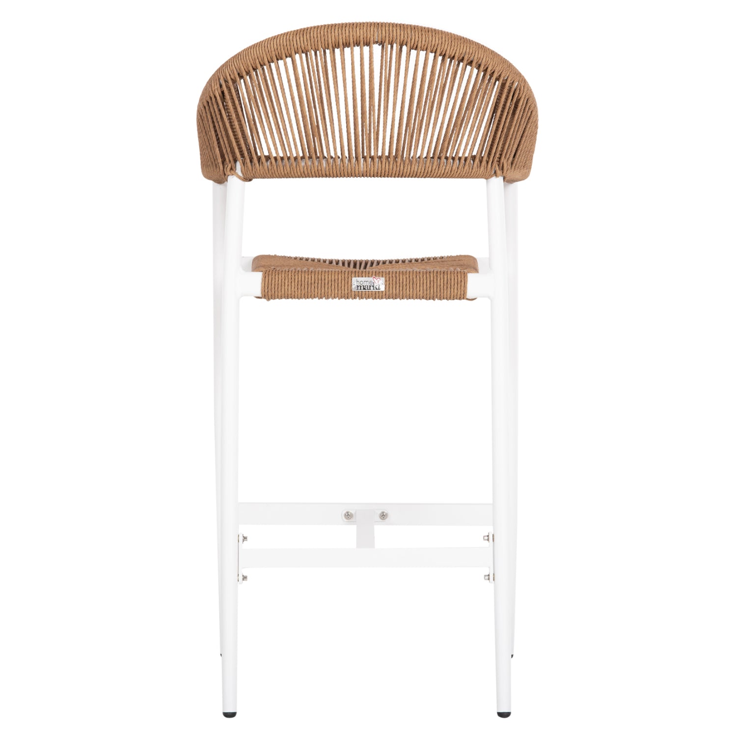 ALUMINUM BAR STOOL GREGG HM5788.11 WHITE-SAND BEIGE SYNTHETIC RATTAN 55x57x106Hcm.