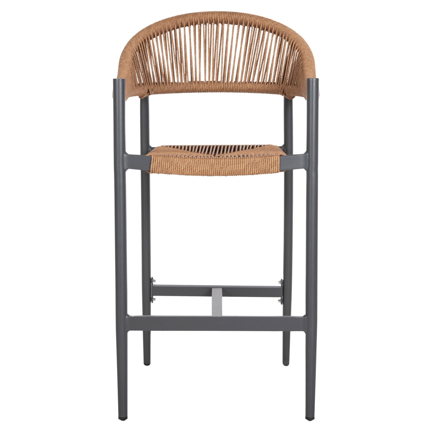 ALUMINUM BAR STOOL GREGG HM5788.12 ANTHRACITE-SAND BEIGE SYNTHETIC RATTAN 55x57x106Hcm.