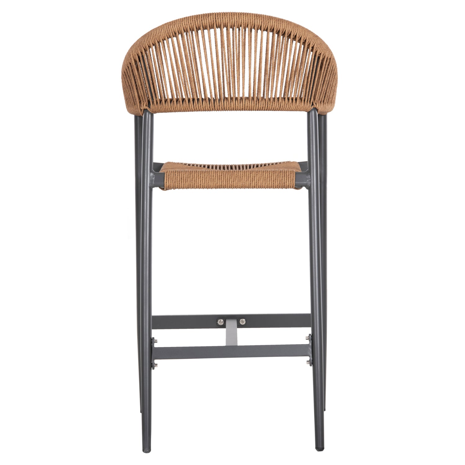 ALUMINUM BAR STOOL GREGG HM5788.12 ANTHRACITE-SAND BEIGE SYNTHETIC RATTAN 55x57x106Hcm.