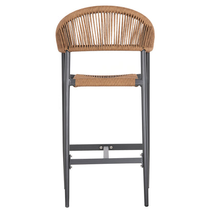 ALUMINUM BAR STOOL GREGG HM5788.12 ANTHRACITE-SAND BEIGE SYNTHETIC RATTAN 55x57x106Hcm.