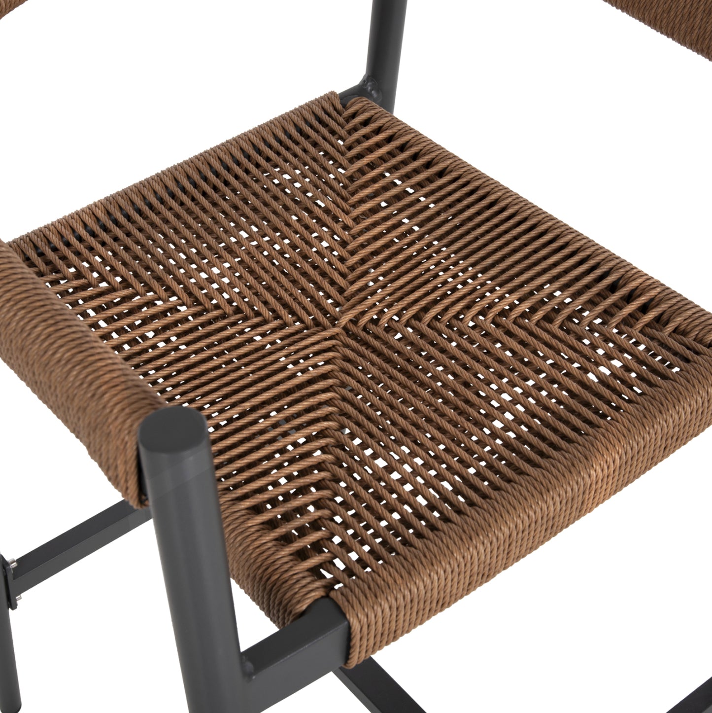 ALUMINUM BAR STOOL GREGG HM5788.12 ANTHRACITE-SAND BEIGE SYNTHETIC RATTAN 55x57x106Hcm.