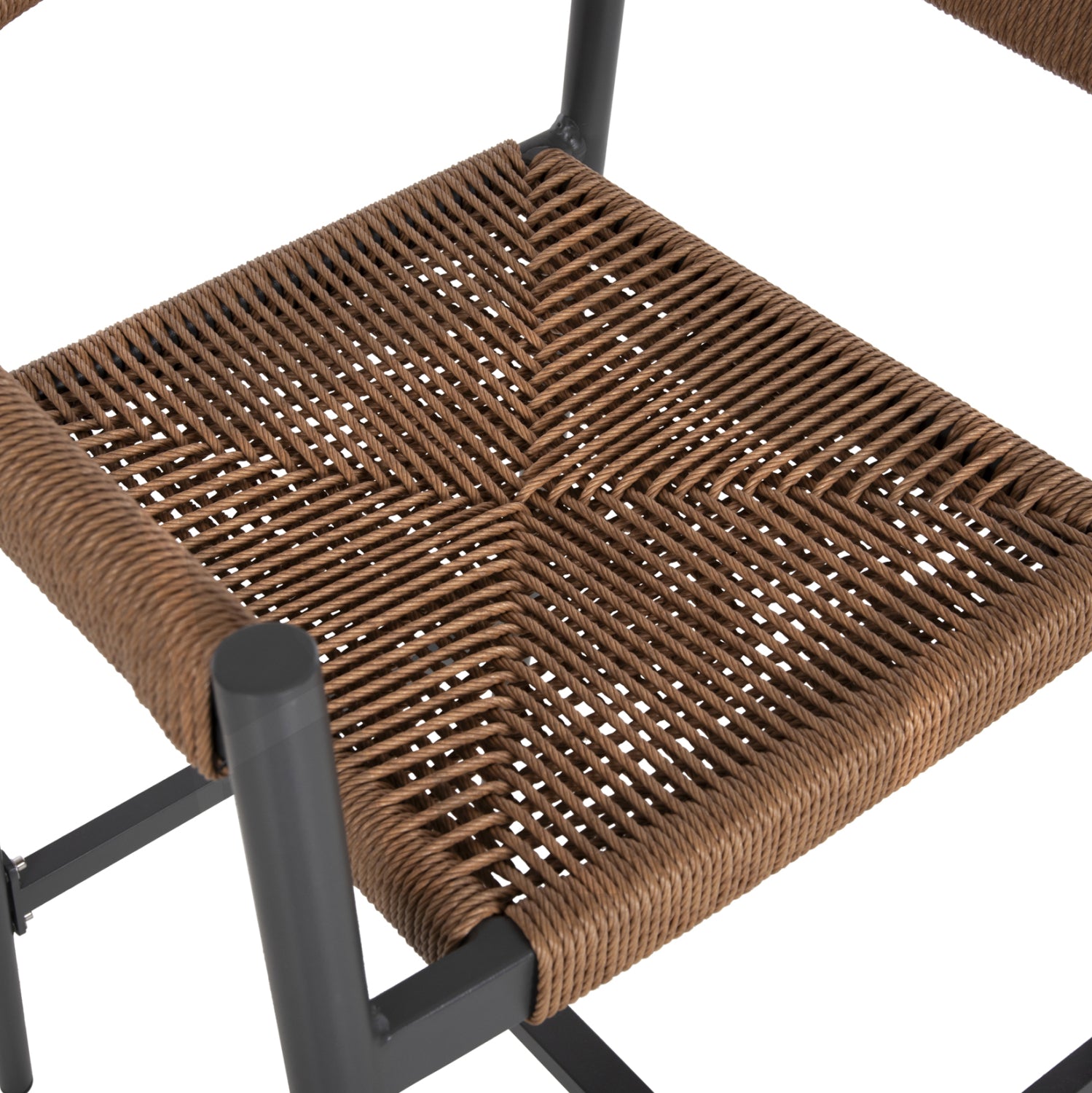 ALUMINUM BAR STOOL GREGG HM5788.12 ANTHRACITE-SAND BEIGE SYNTHETIC RATTAN 55x57x106Hcm.