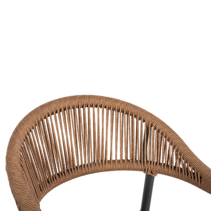 ALUMINUM BAR STOOL GREGG HM5788.12 ANTHRACITE-SAND BEIGE SYNTHETIC RATTAN 55x57x106Hcm.