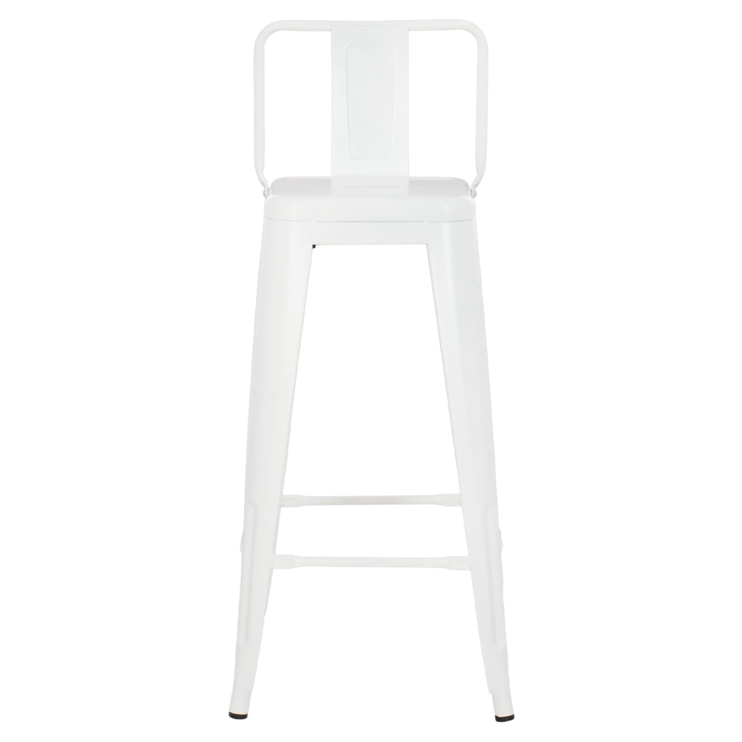 BAR STOOL WITH BACKREST MELITA-PRO HM8643.41 METAL IN MATTE WHITE 42x42x100Hcm.