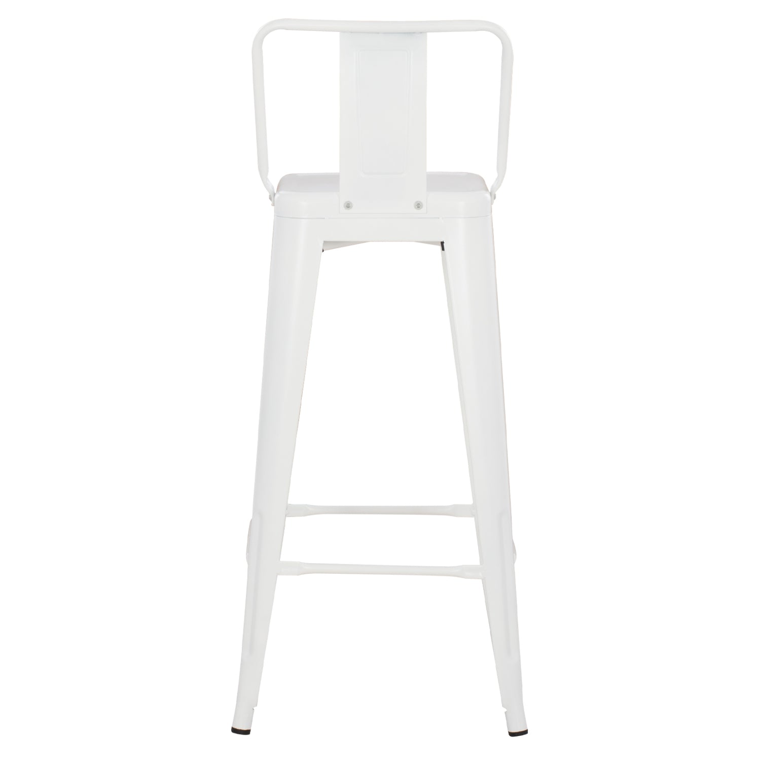 BAR STOOL WITH BACKREST MELITA-PRO HM8643.41 METAL IN MATTE WHITE 42x42x100Hcm.