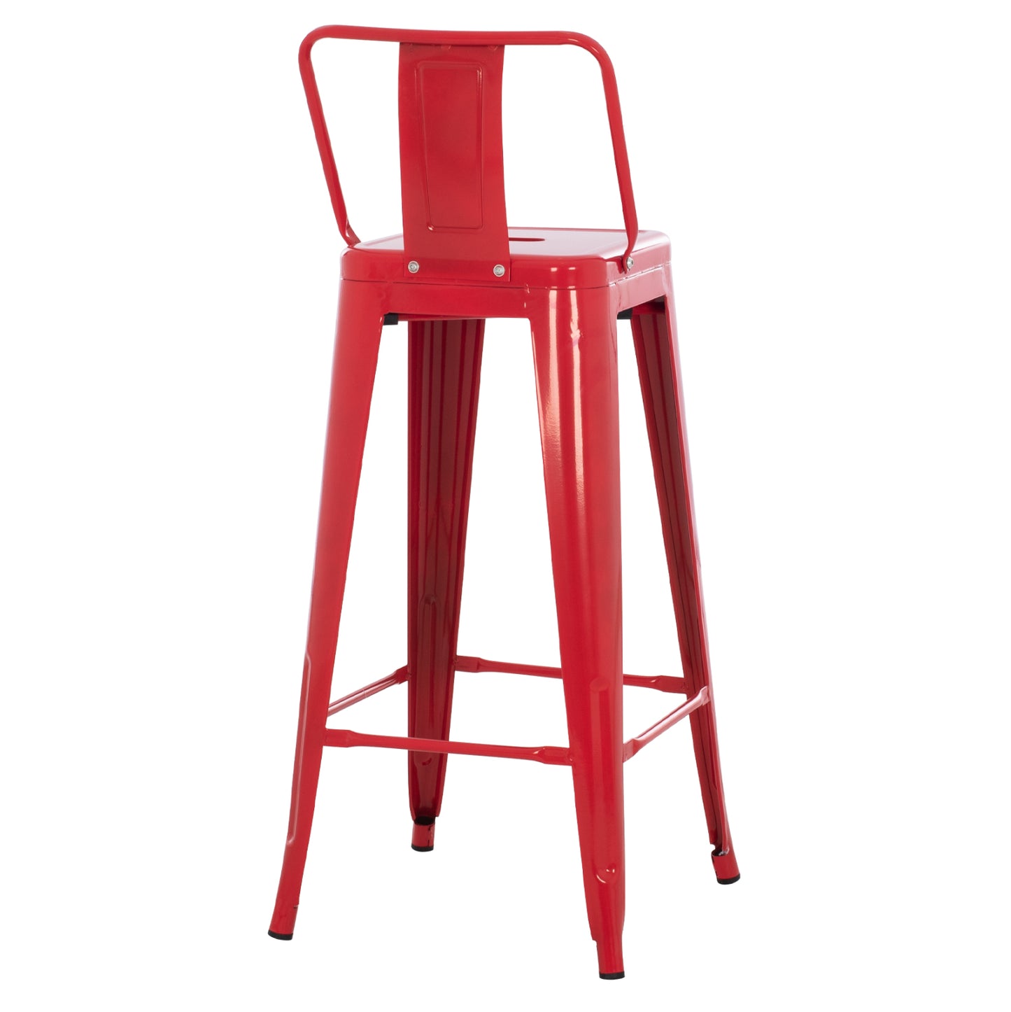 BAR STOOL WITH BACKREST MELITA-PRO HM8643.44 METAL IN RED 42x42x100Hcm.