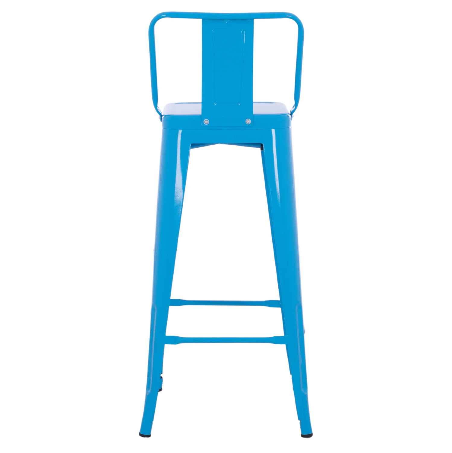 BAR STOOL WITH BACKREST MELITA-PRO HM8643.48 METAL IN BLUE 42x42x100Hcm.
