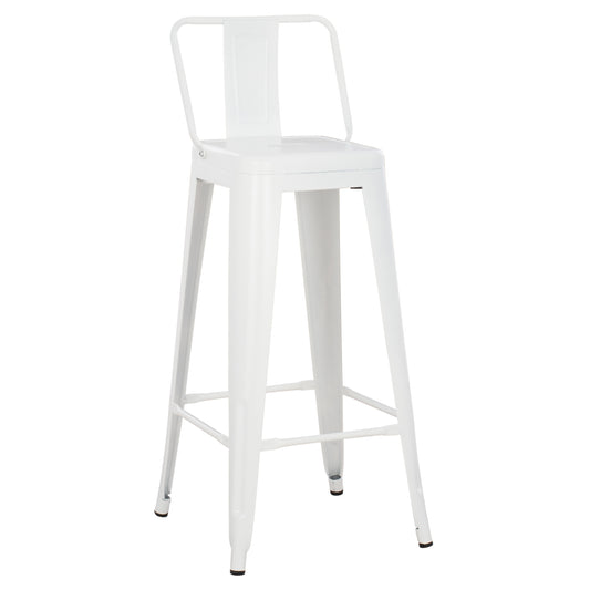 BAR STOOL MELITA HM8643.21 METAL WITH BACKREST IN WHITE MATTE 43Χ43Χ100Hcm.