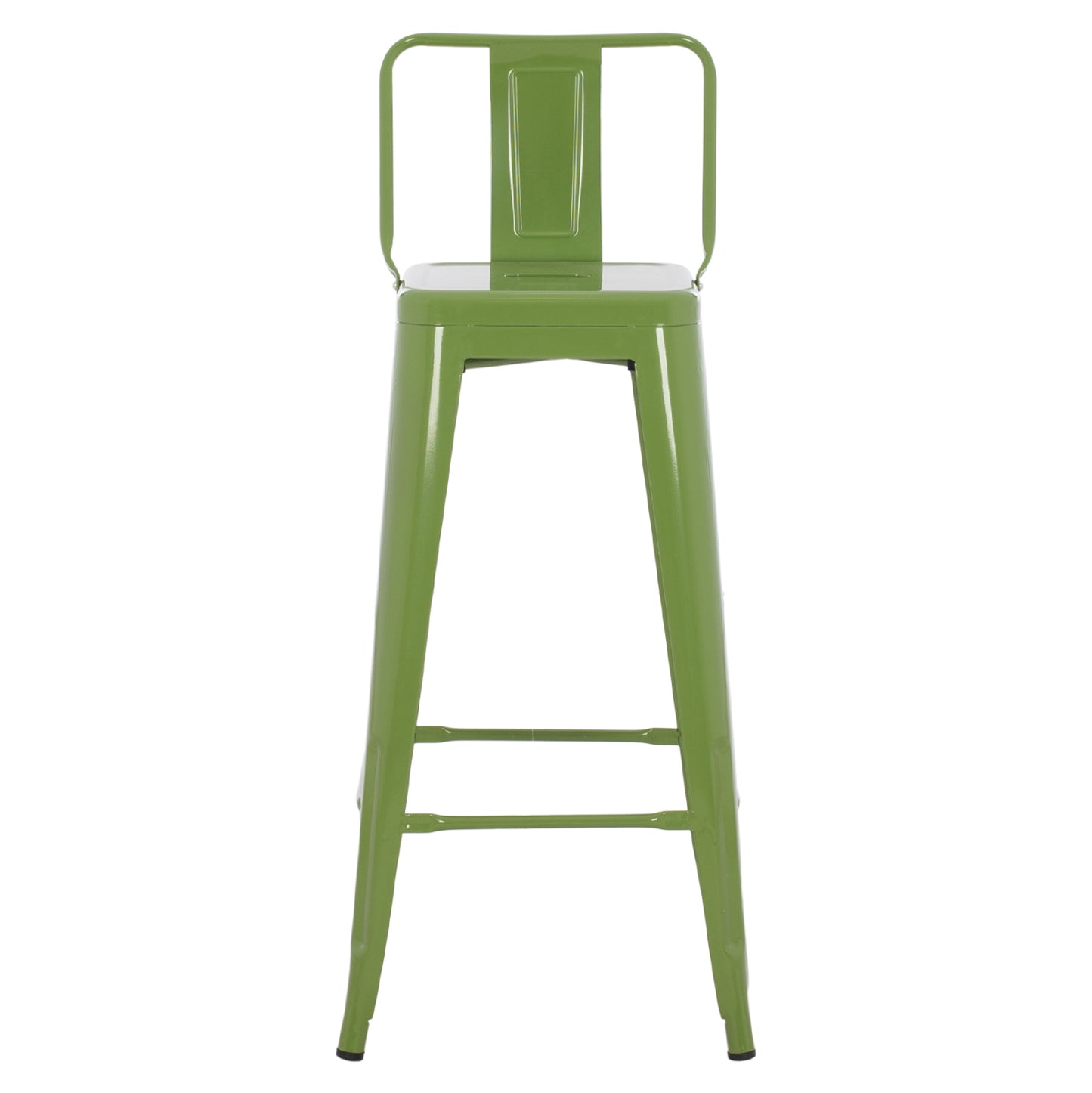 BAR STOOL MELITA HM8643.13 METAL WITH BACKREST IN LIGHT OLIVE GREEN 43Χ43Χ100Hcm.