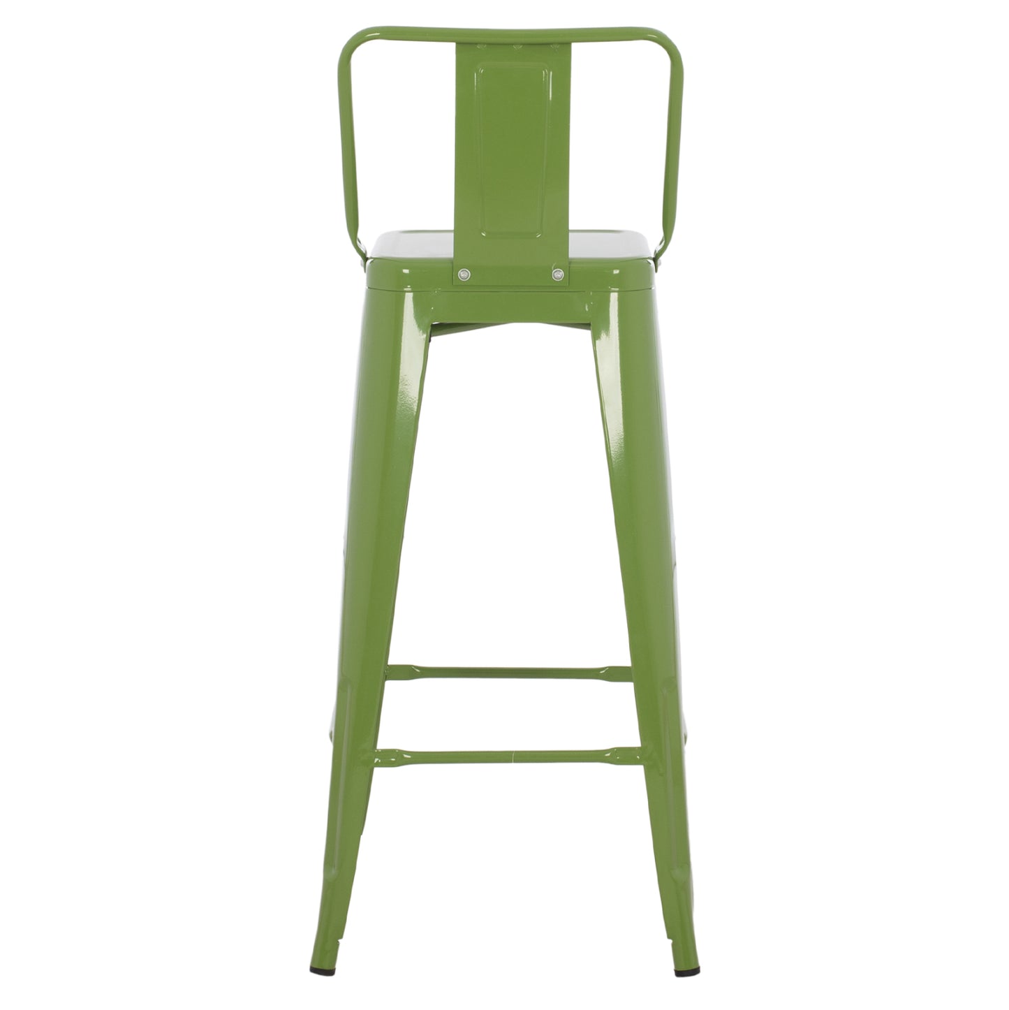 BAR STOOL MELITA HM8643.13 METAL WITH BACKREST IN LIGHT OLIVE GREEN 43Χ43Χ100Hcm.