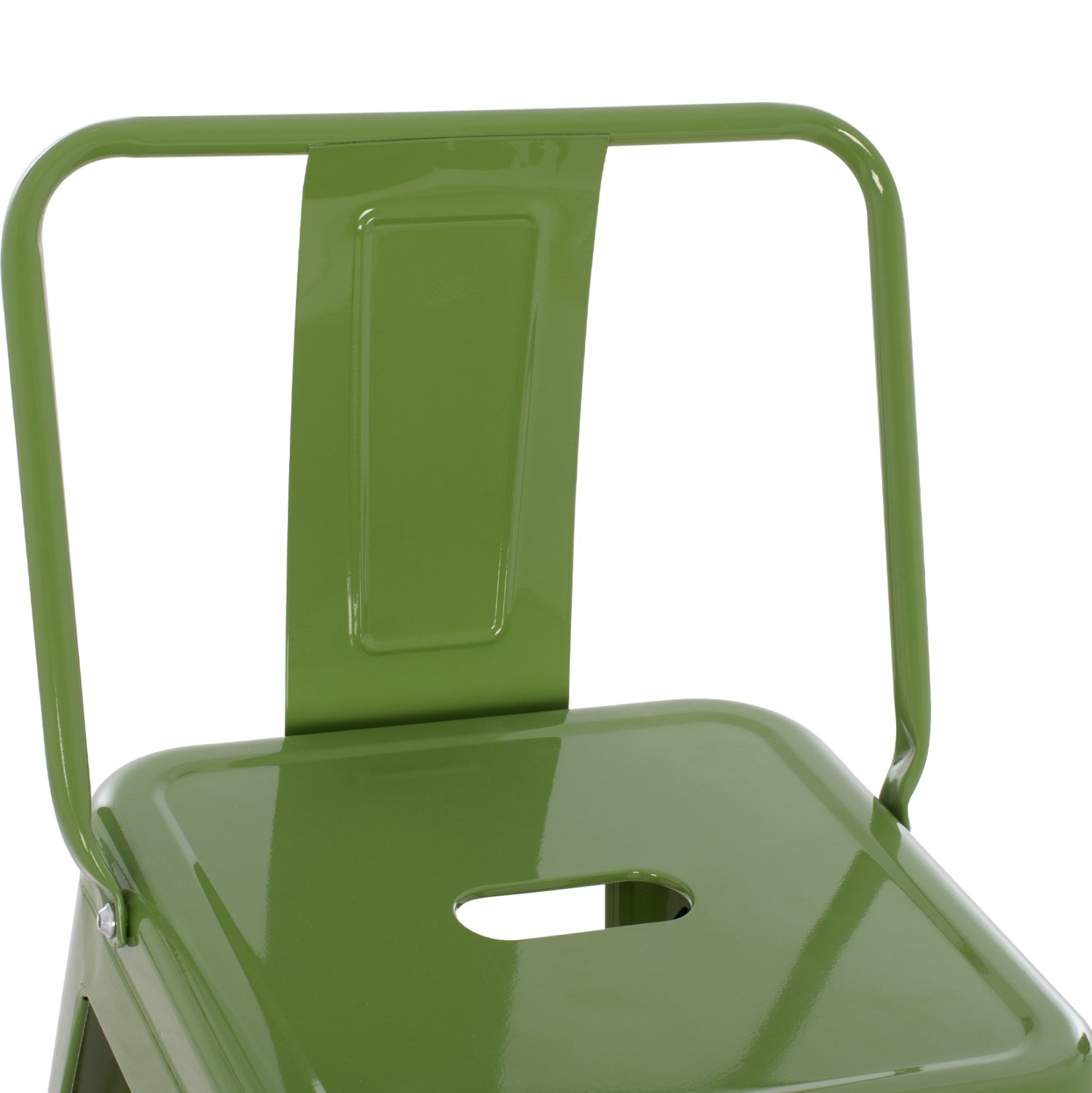 BAR STOOL MELITA HM8643.13 METAL WITH BACKREST IN LIGHT OLIVE GREEN 43Χ43Χ100Hcm.