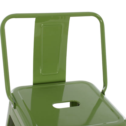 BAR STOOL MELITA HM8643.13 METAL WITH BACKREST IN LIGHT OLIVE GREEN 43Χ43Χ100Hcm.