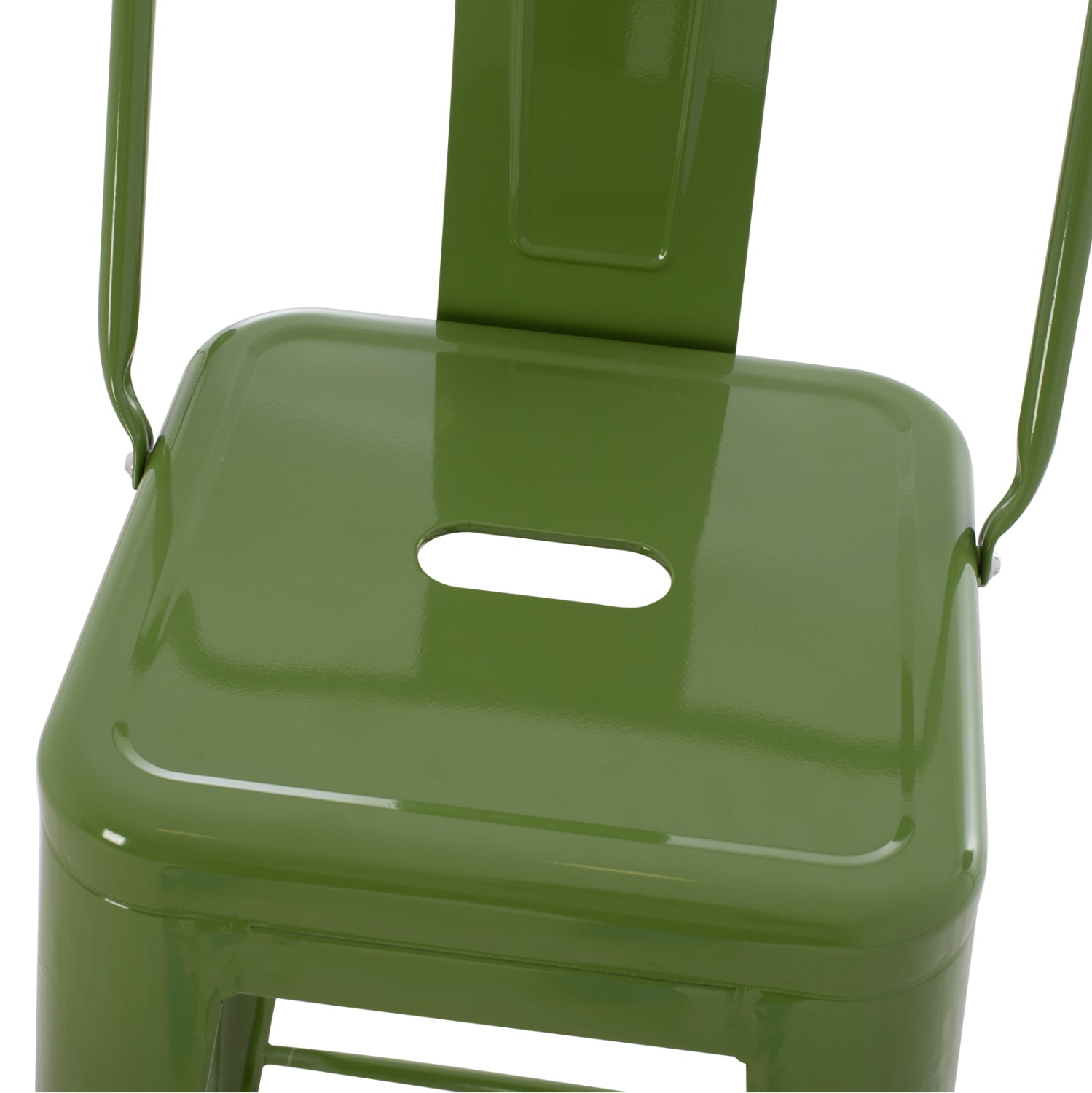 BAR STOOL MELITA HM8643.13 METAL WITH BACKREST IN LIGHT OLIVE GREEN 43Χ43Χ100Hcm.