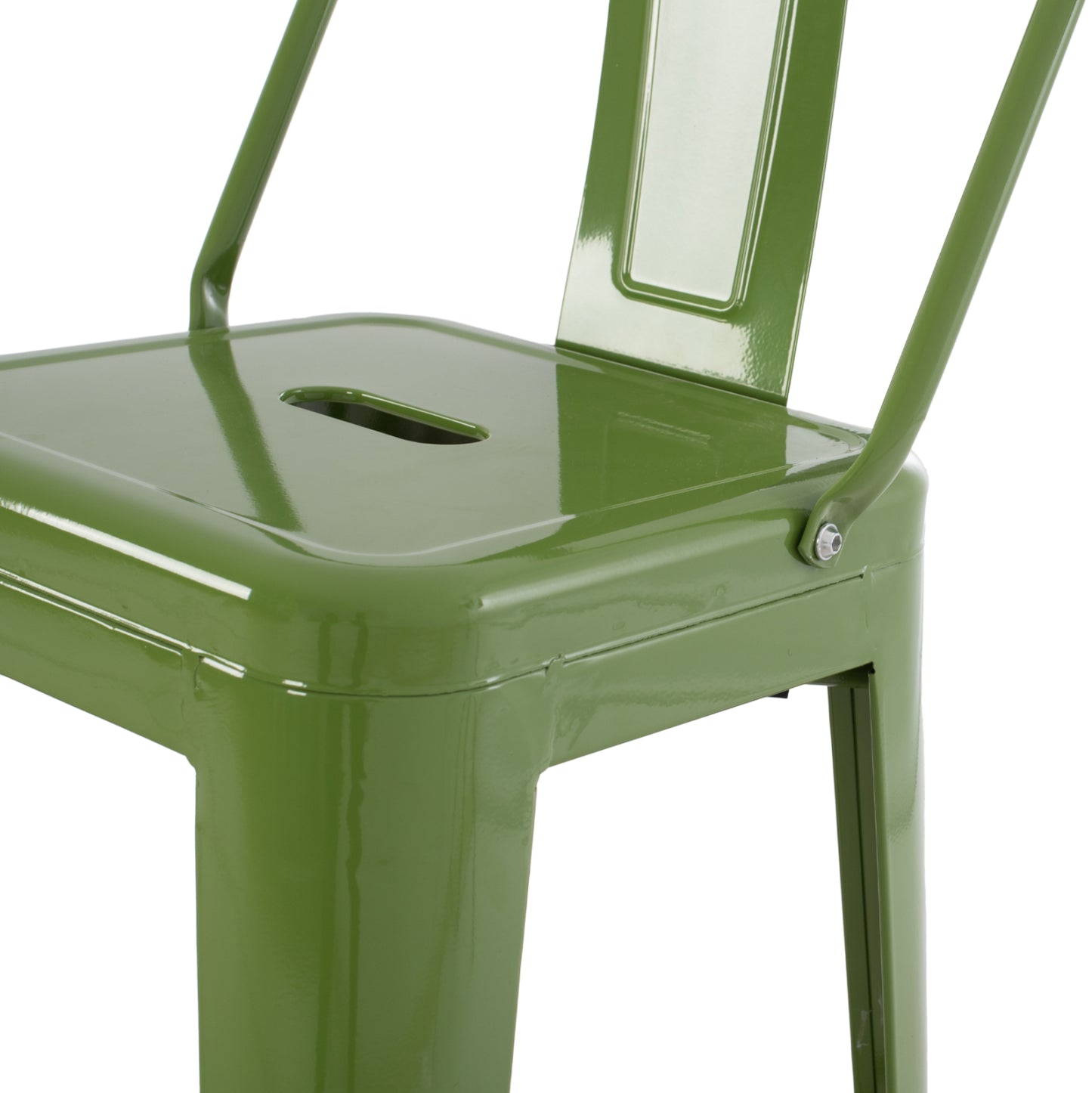 BAR STOOL MELITA HM8643.13 METAL WITH BACKREST IN LIGHT OLIVE GREEN 43Χ43Χ100Hcm.