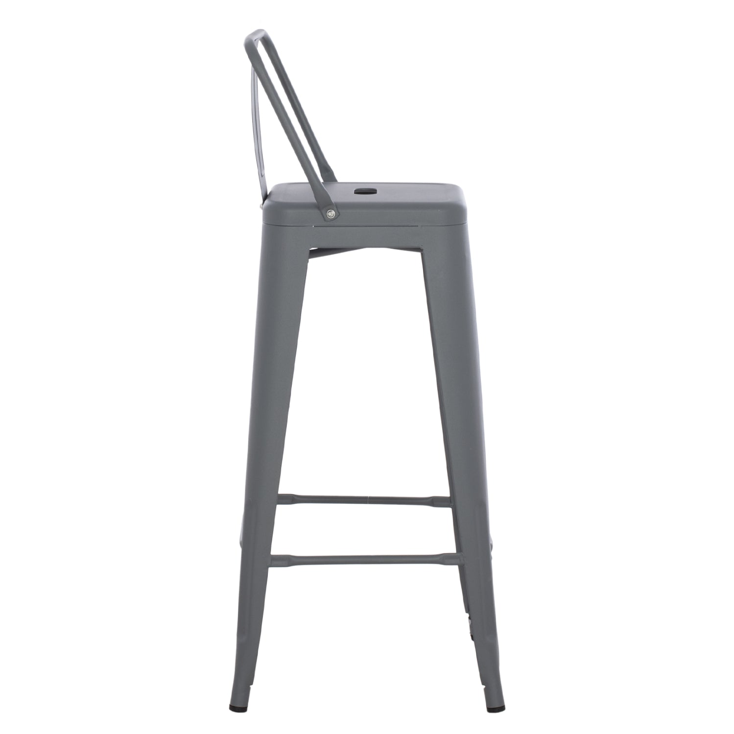 BAR STOOL MELITA HM8643.10 METAL WITH BACKREST IN GREY 43Χ43Χ100Hcm.