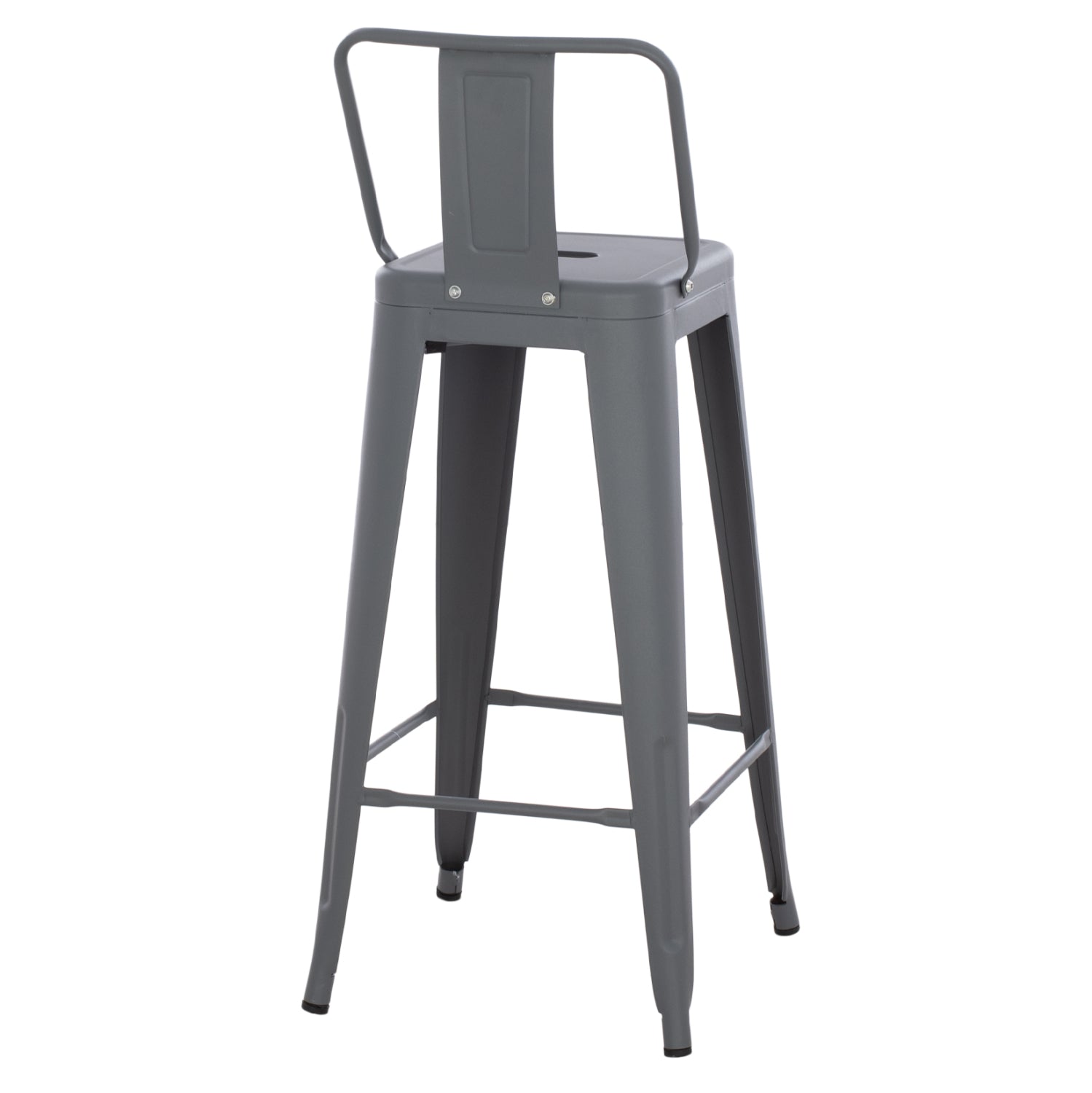 BAR STOOL MELITA HM8643.10 METAL WITH BACKREST IN GREY 43Χ43Χ100Hcm.