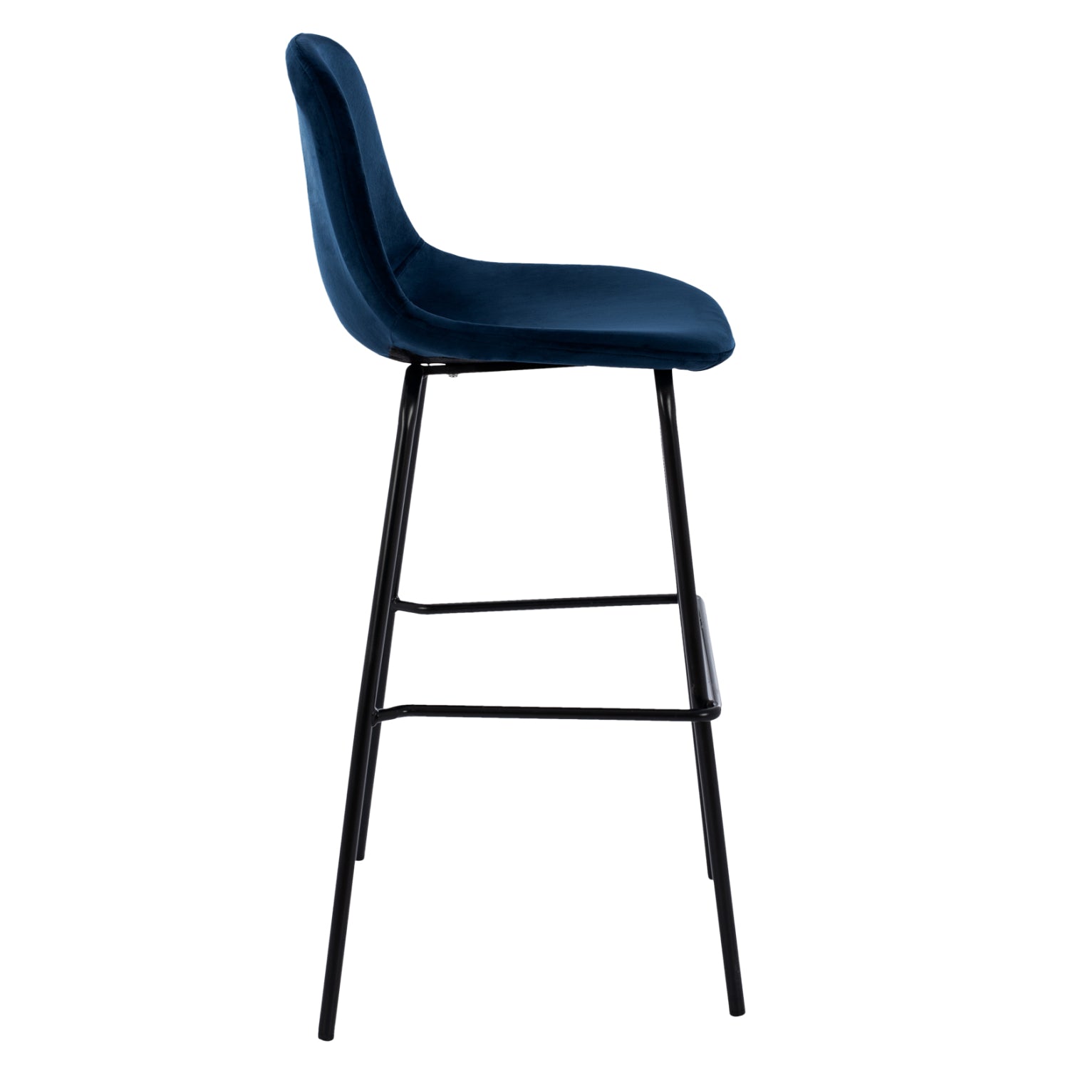 BLUE VELVET STOOL AND METAL FRAME HM8579.18 56,5x47x106 cm.