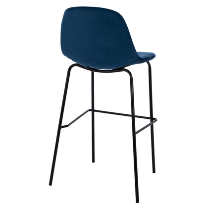 BLUE VELVET STOOL AND METAL FRAME HM8579.18 56,5x47x106 cm.