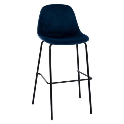 BLUE VELVET STOOL AND METAL FRAME HM8579.18 56,5x47x106 cm.