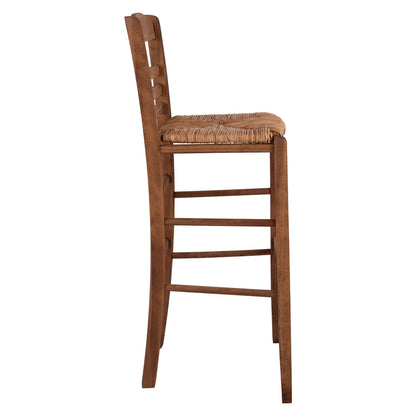 Traditional Stool with straw Walnut HM10377.01