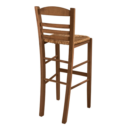 Traditional Stool with straw Walnut HM10377.01