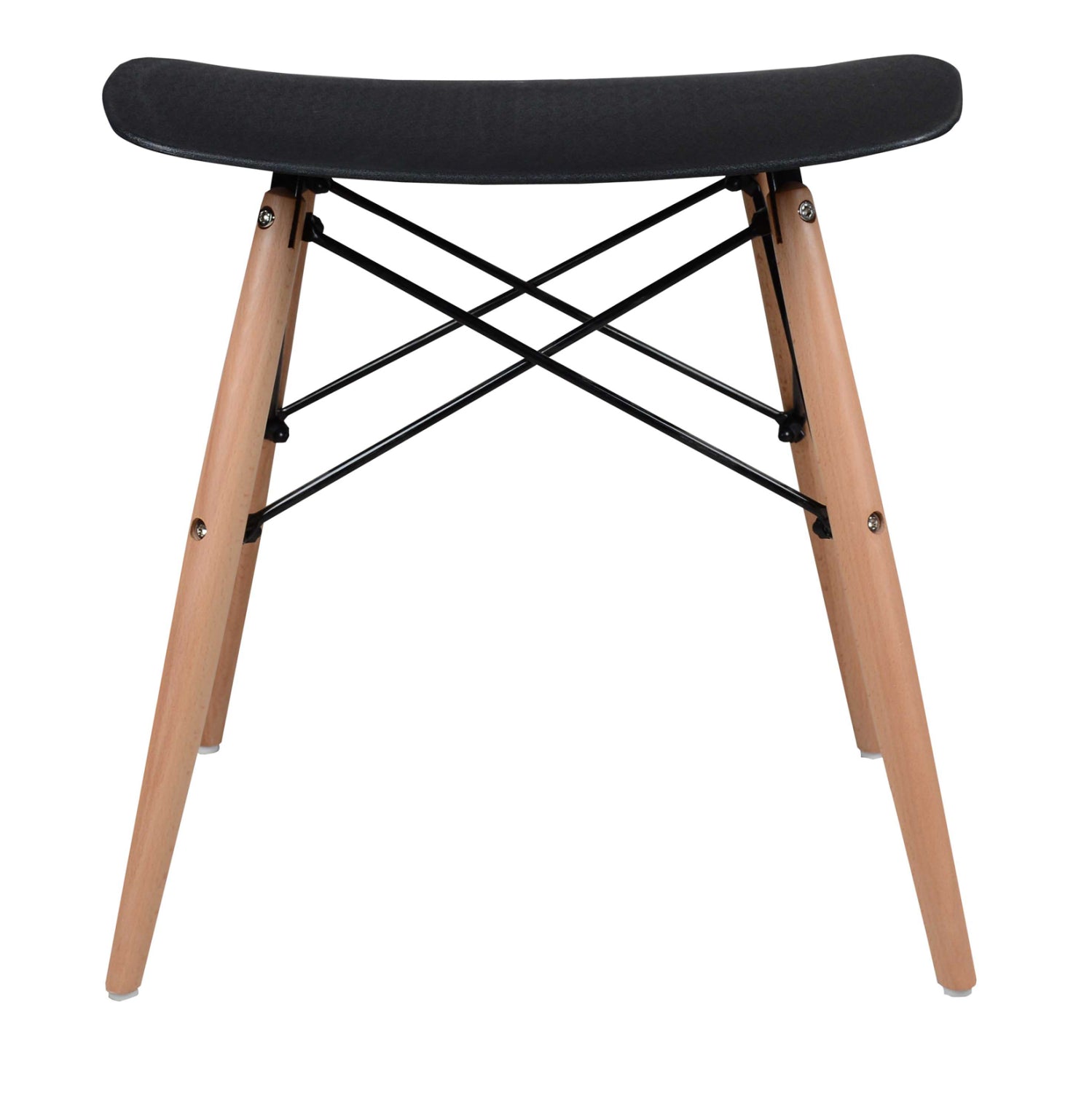 STOOL TONIA HM0109.02 BEECH WOOD LEGS-BLACK POLYPROPYLENE SEAT 47x34.5x46.5Hcm.