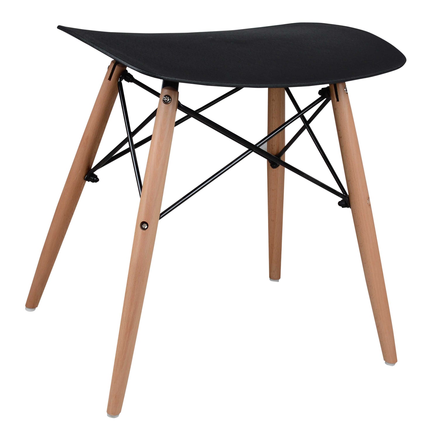 STOOL TONIA HM0109.02 BEECH WOOD LEGS-BLACK POLYPROPYLENE SEAT 47x34.5x46.5Hcm.