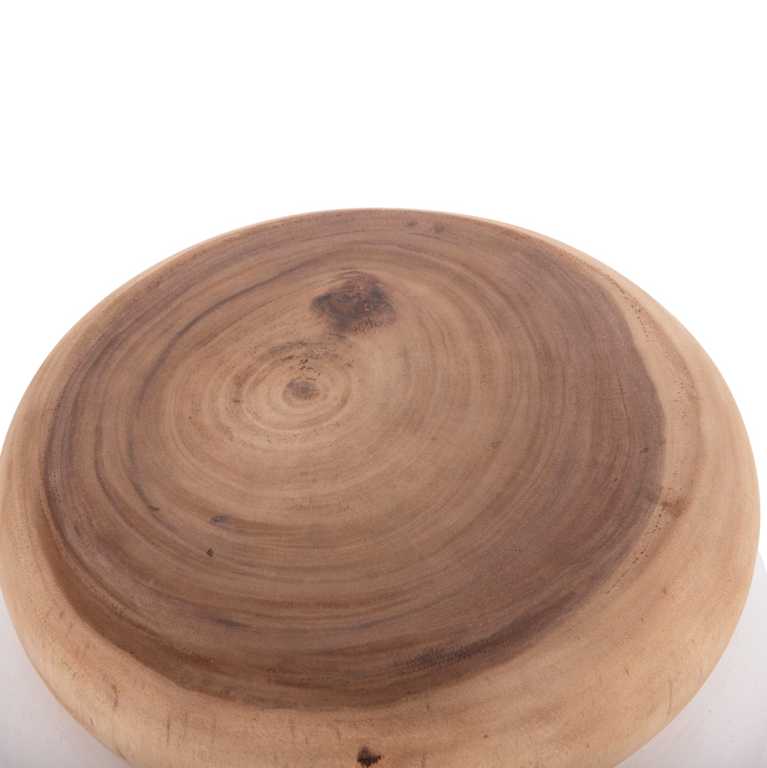 STOOL PUFFAT HM18172.02 FIBER CEMENT IN WHITE-TEAK WOOD TOP Φ45x46Hcm.