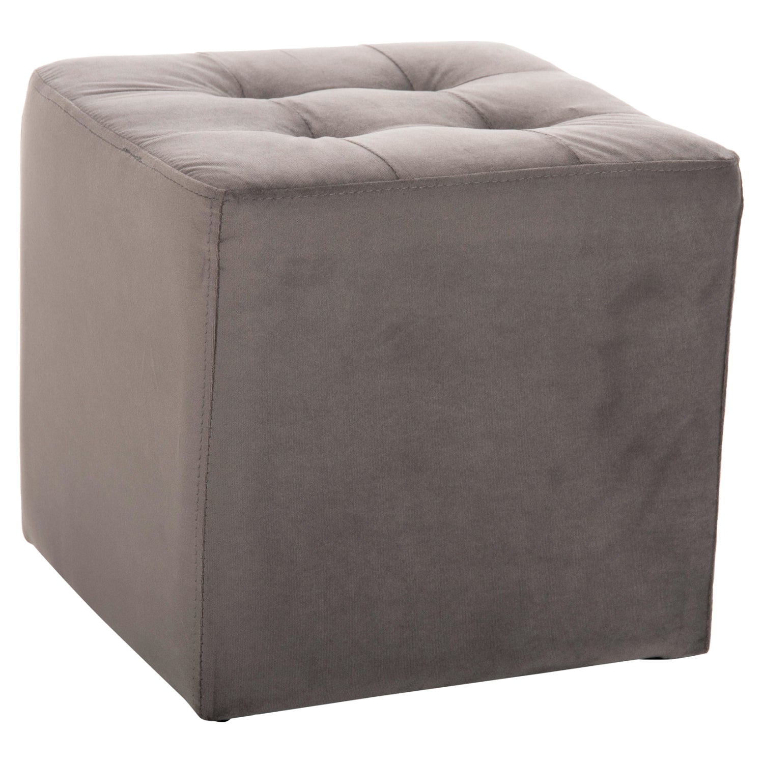 STOOL PUNK HM264.11 GREY VELVET 39Χ39Χ36Hcm.