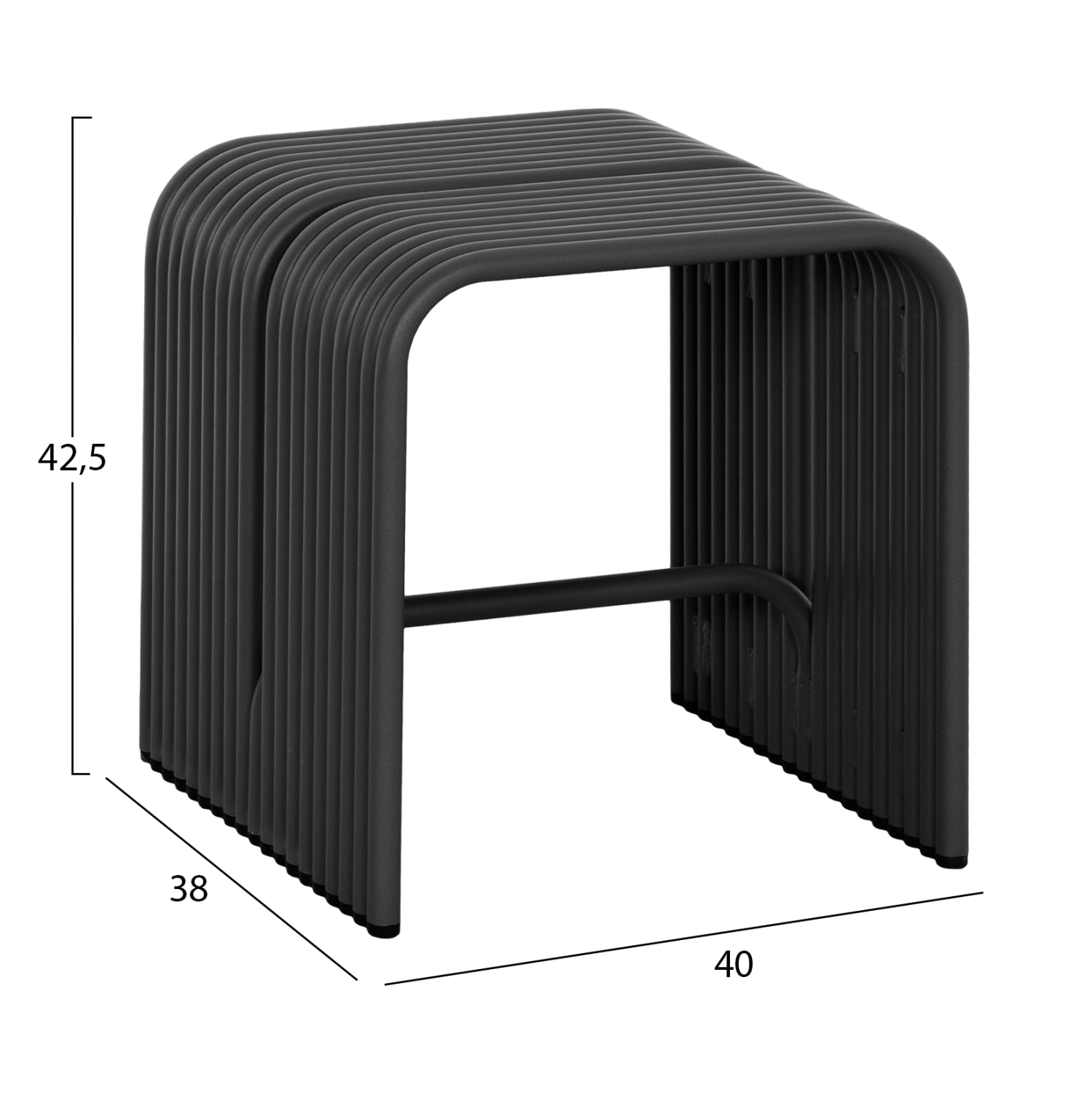 STOOL SERIES INTREPID HM6325.01 ALUMINUM IN BLACK 40x38x42.5Hcm.