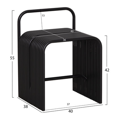 STOOL SERIES INTREPID HM6326.01 ALUMINUM IN BLACK 40x38x55Hcm.