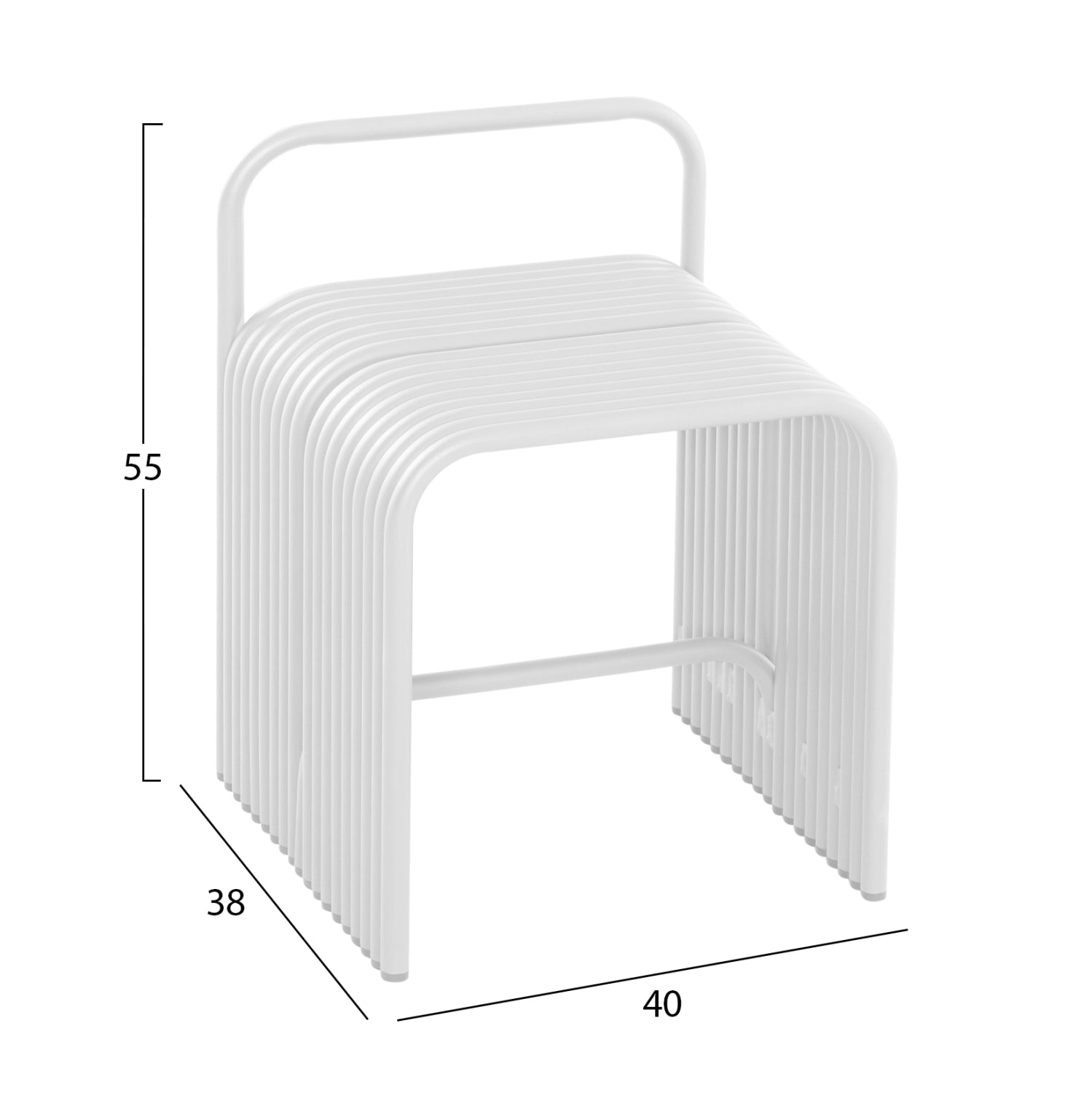 STOOL SERIES INTREPID HM6326.02 ALUMINUM IN WHITE 40x38x55Hcm.