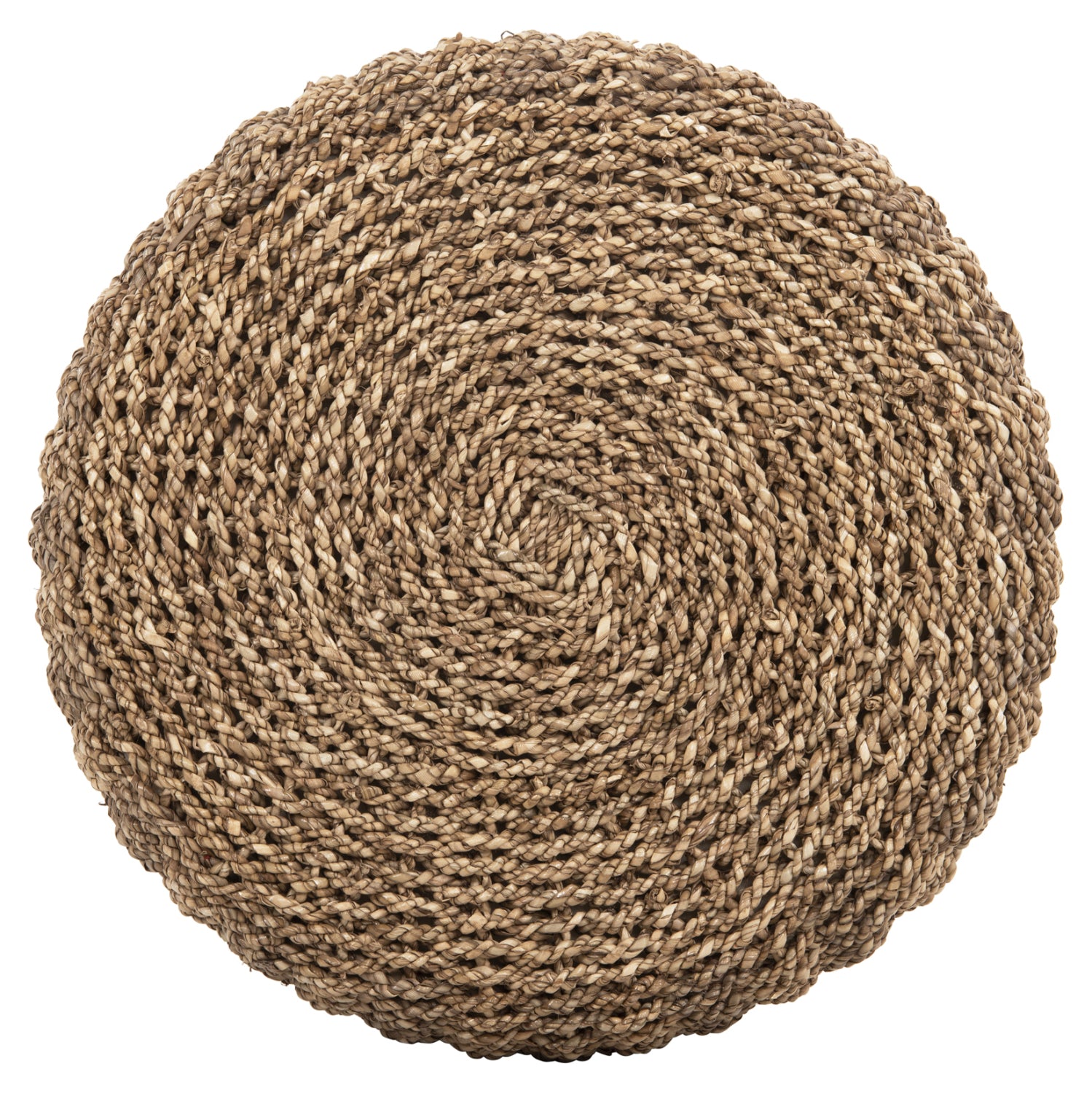 STOOL BEAM HM7827 TEAK WOOD AND SEAGRASS RUSH IN NATURAL & BLACK Φ43x45Hcm.