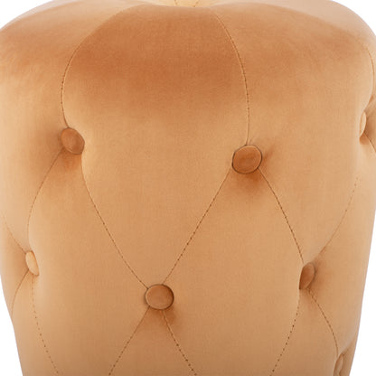 Stool Torrie HM8405.09 Gold Velvet with Gold Base Diameter 36x45cm