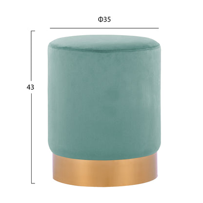 STOOL LEVY HM8408.07 PISTACHIO GREEN VELVET WITH GOLD BASE Φ35x43Hcm.